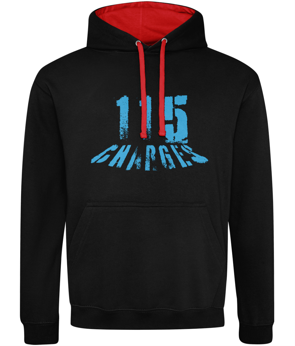 115 Charges Black  and Red Hoodie - Clothing against corruption. United against City.